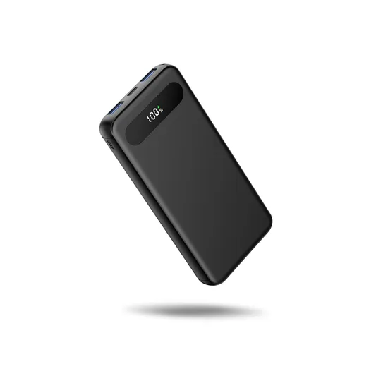 Factory Vendor 22.5W Fast Charging 10000mAh Black and White Power Bank with Battery Level Display Screen 