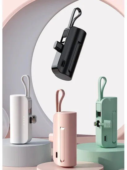 Mini Capsule Fast Charging 5000mAh Mobile Phone Battery Phone Power Bank Pack 