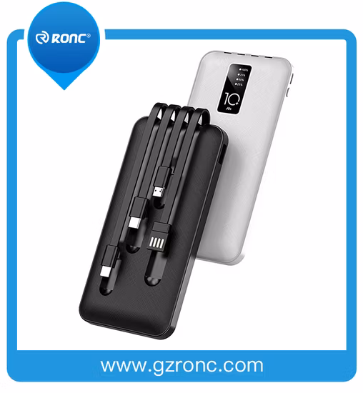 Fast Charging 10000mAh LED Large Screen Display Power Bank Built